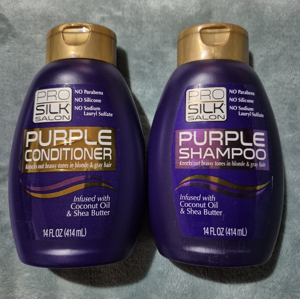 Luxurious Purple and Gold Hair Care Collection